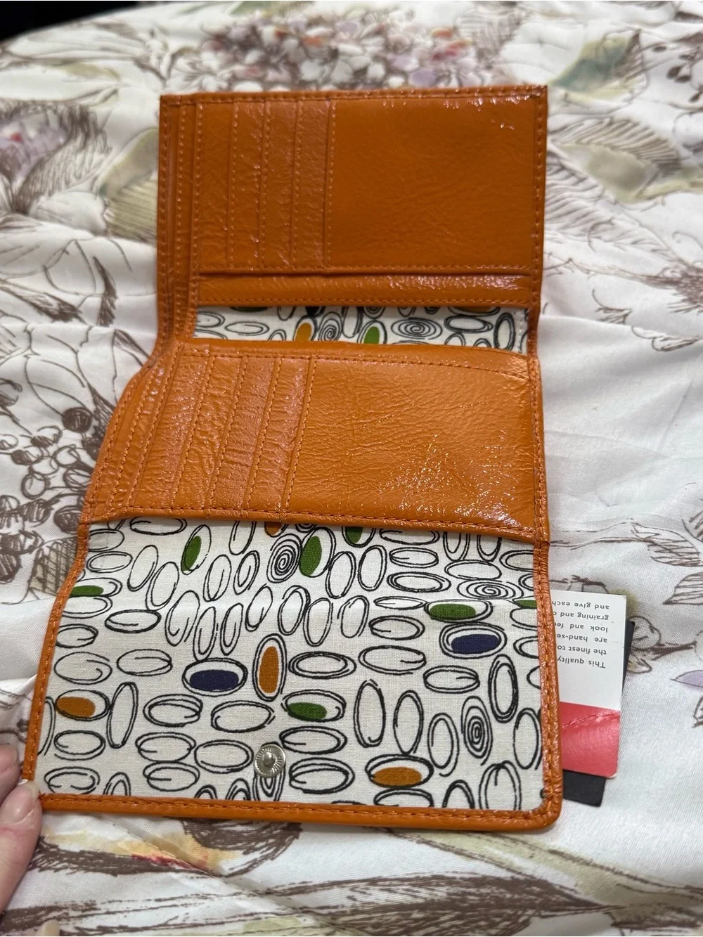 Hobo vintage Genuine soft apricot color Leather Fold out Wallet